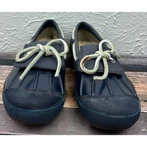 UGG Ashdale Boat Shoes Womens 5 Navy Leather Shearling Lined Waterproof 1001768